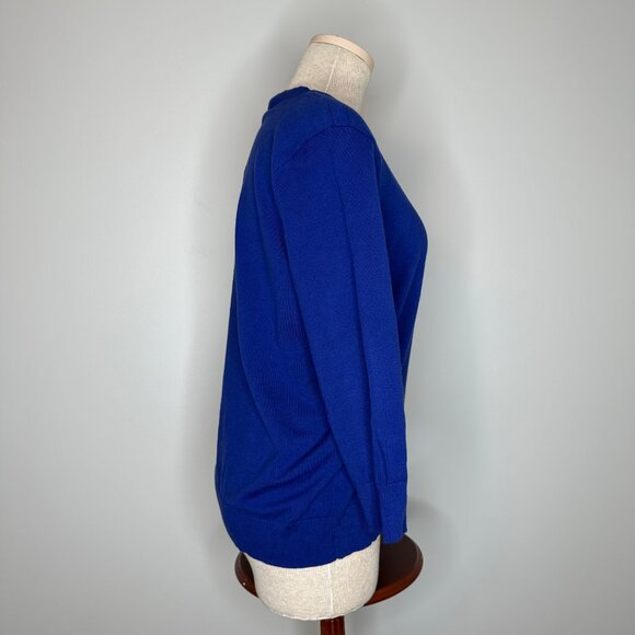 Talbots Women's Charming Button Cardigan 3/4 Sleeve Cobalt Blue Size XLP NWT - Picture 3 of 10